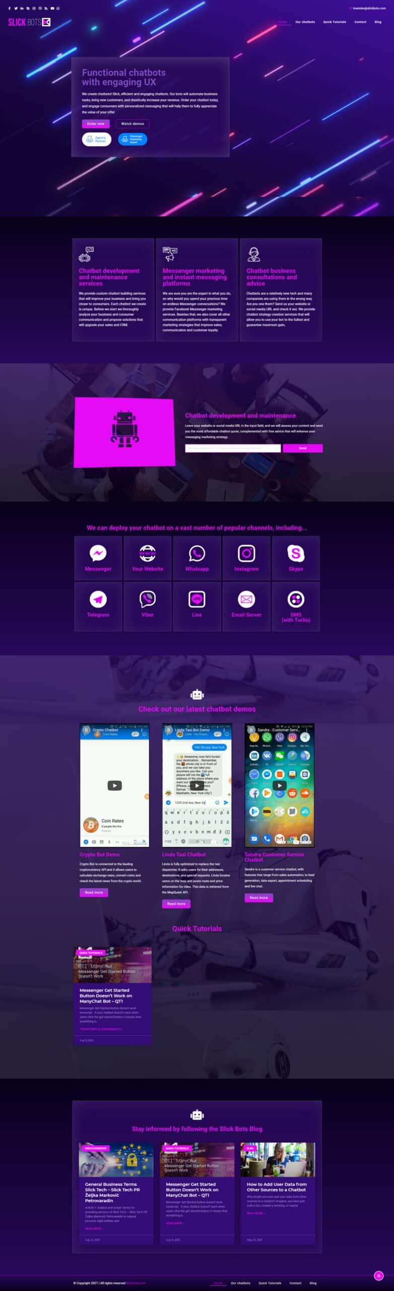SlickBot: Home page