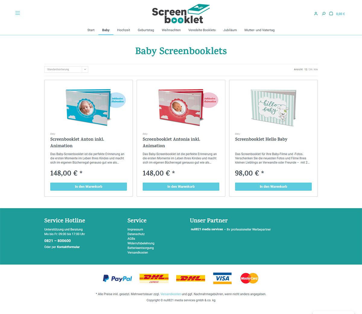 Screenbooklet: Product category